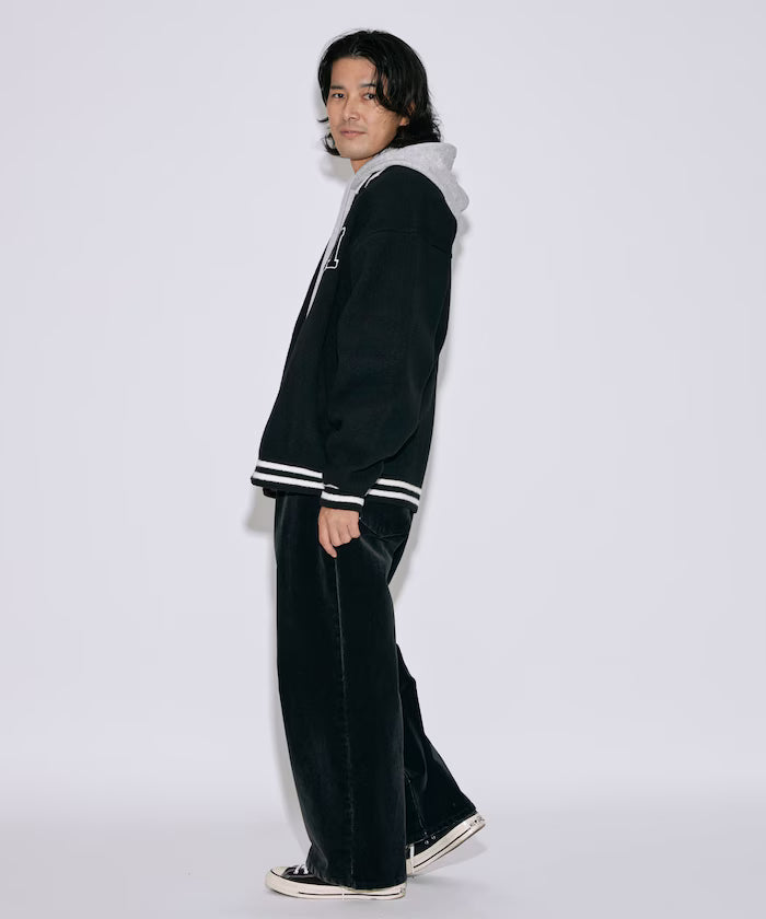 Relaxed Fit Logo Knit Varsity Jacket