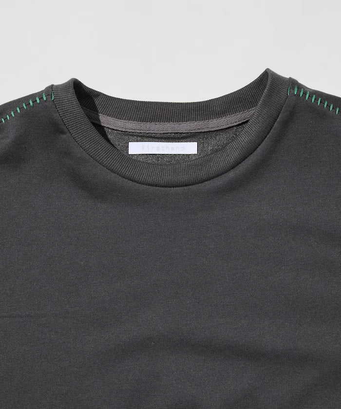 Boxy Silhouette Color Stitch Crew Neck T-Shirt