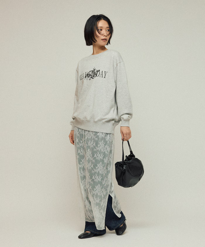 Organic Cotton Animal Logo Print Sweat / CAT / Relaxed Fit / French Terry Sweat