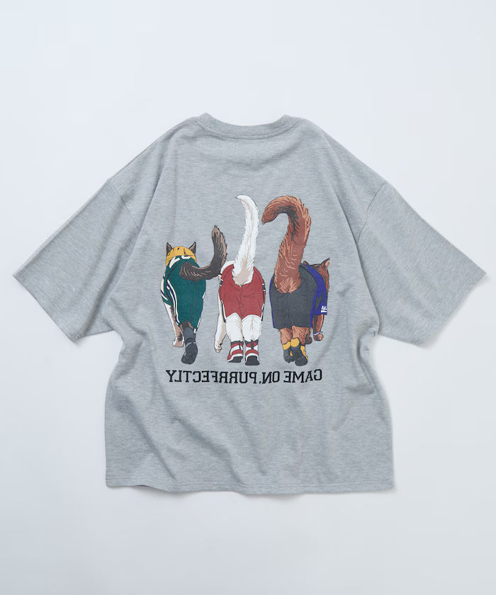 Limited Edition Big Silhouette Back Print T-Shirt THREE CATS