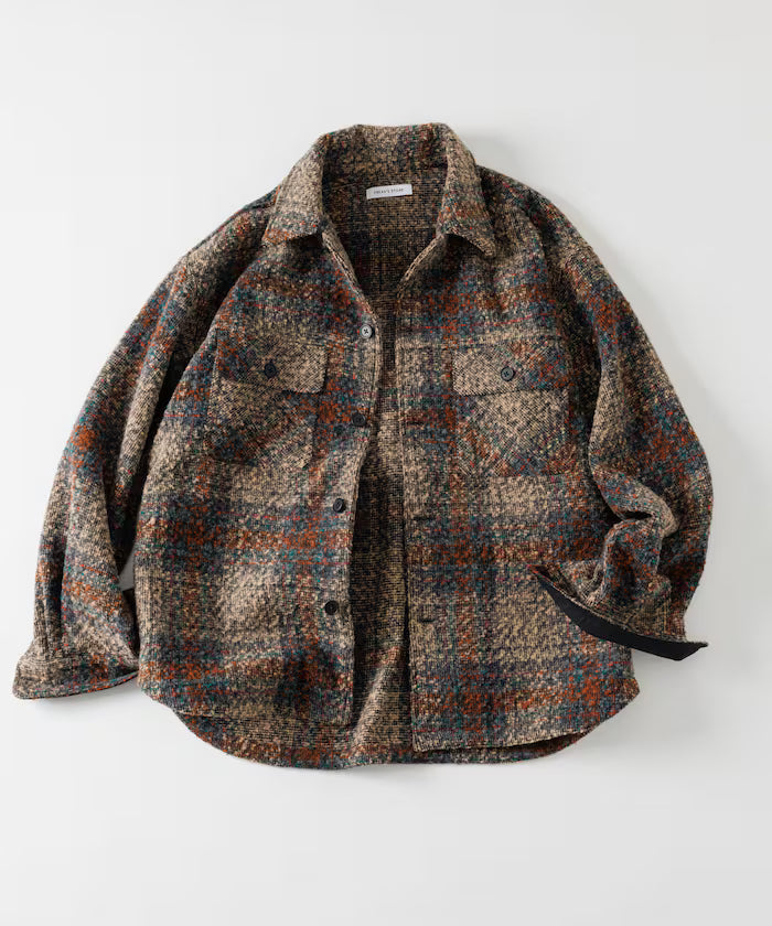 Poly Tweed CPO Check Shirt Jacket