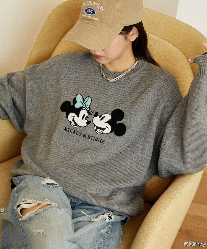 Mickey Mouse & Minnie Mouse/Mickey Mouse & Minnie Mouse/Sagara Embroidery Oversized Knit Limited Edition