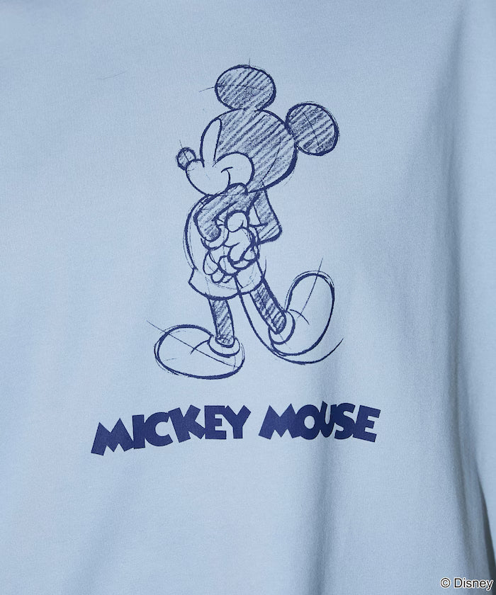 <Functional Material>Mickey Mouse/Sketch Ringer T-Shirt Limited Edition