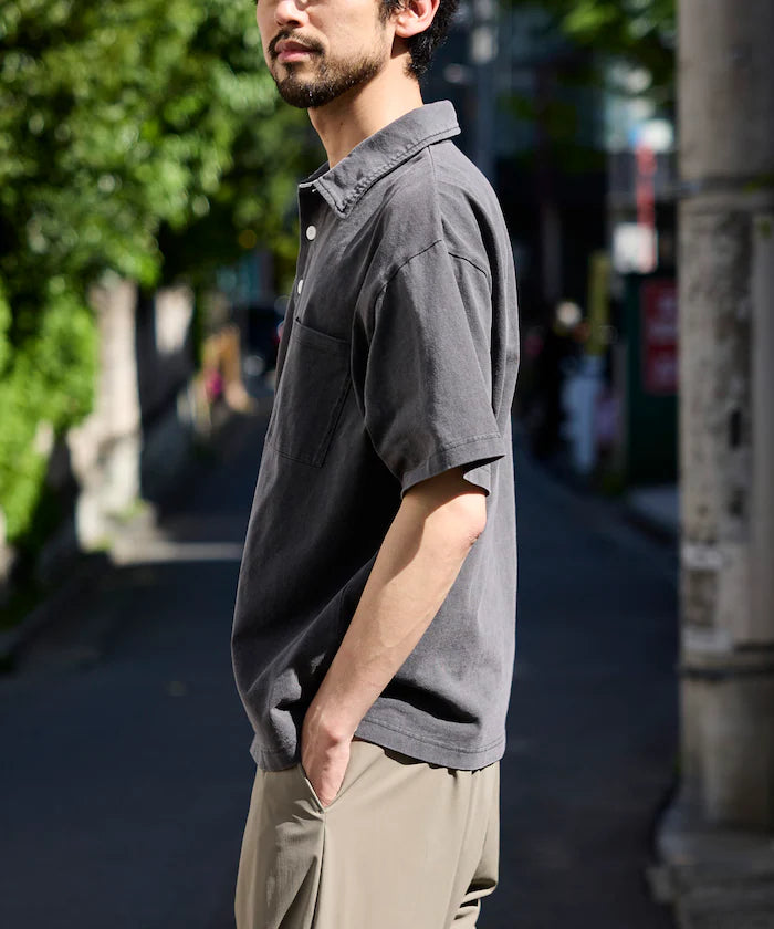 HEAVY WEIGHT/Heavyweight Pigment Short Sleeve Polo Shirt/T-shirt/10.5 oz