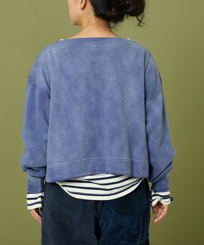 Boat Neck Short Sweatshirt