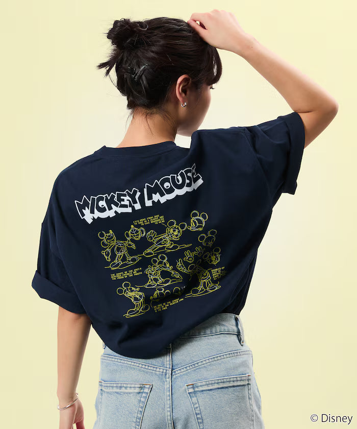 Limited Edition DISNEY Mickey Mouse Monochrome Back Print Crew Neck T-Shirt