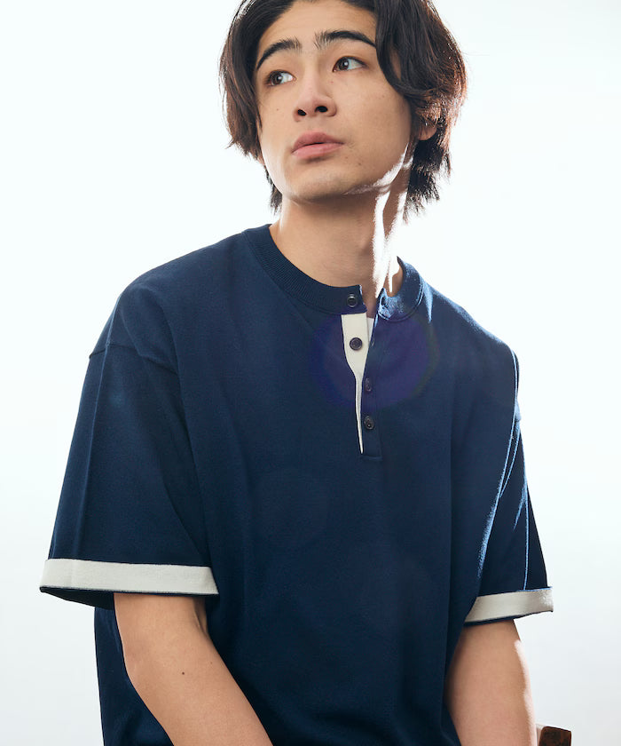 Relax Fit Relax Fit Cool Touch Color Block Henry Neck Pullover 【Limited Edition】