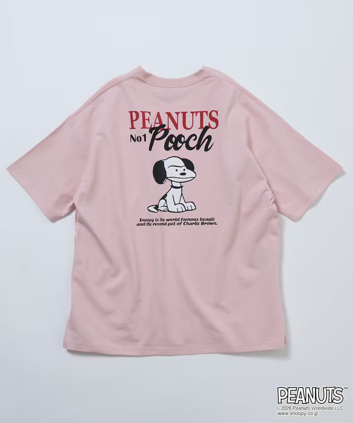 PEANUTS/Peanuts Exclusive Big Silhouette Back Print Crew Neck T-Shirt/POOCH [Limited Edition]