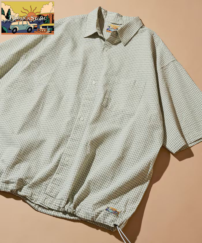 FREAK'S STORE for BEACH & FES Seersucker Spindle Regular Collar Short Sleeve Shirt