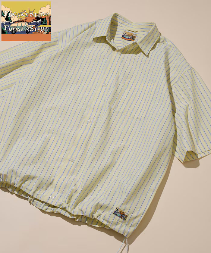 Typewriter Spindle Regular Color Short Sleeve Shirt - Yellow