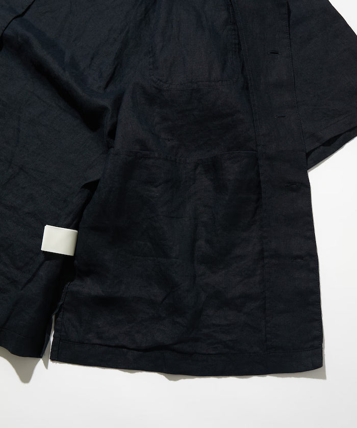 Belgium Linen Open Collar Shirt 1.1
