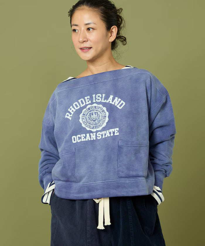 Boat Neck Short Sweatshirt