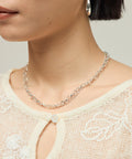 Double Chain Combination Necklace - Silver