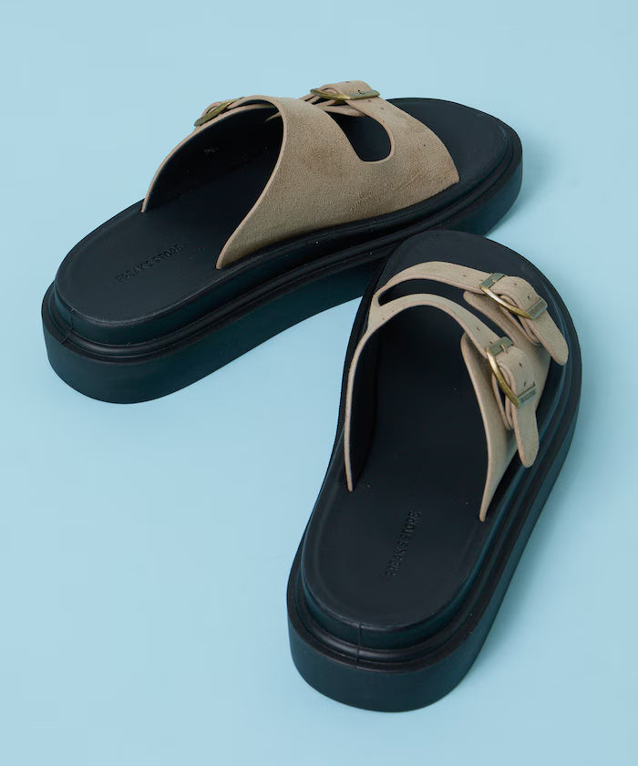 Lazerette SW Double Strap Slide Sandal / Platform Sole [23~28cm] 【Limited Edition】