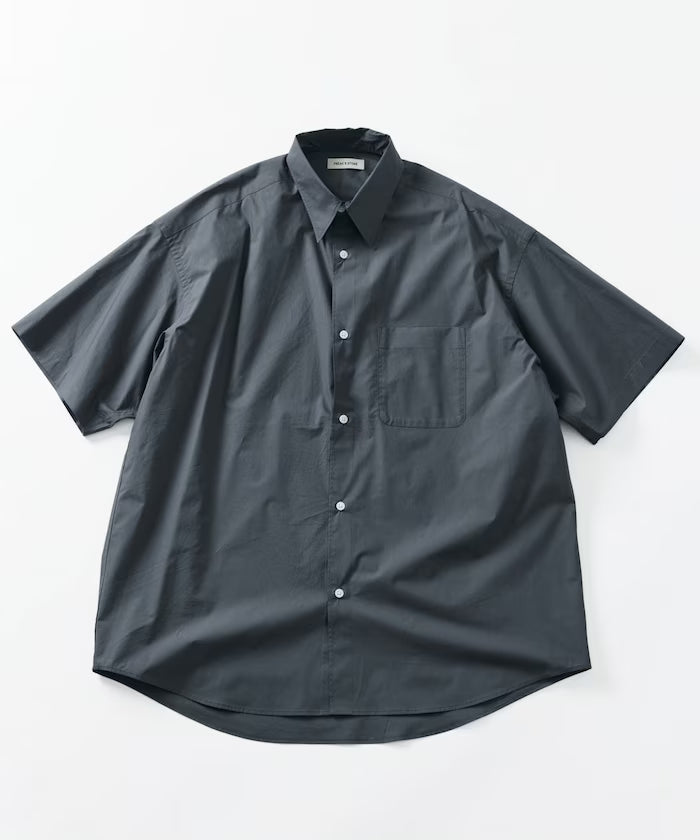 Relax Fit Relaxed Fit Short Sleeve Regular Collar Shirt [Limited Edition] - Charcoal Gray