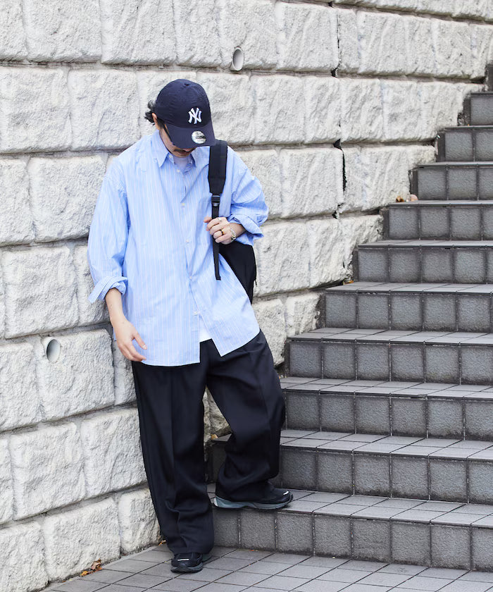 Wide Silhouette Staple Twill Easy Slacks/Wide Slacks [Limited Edition]