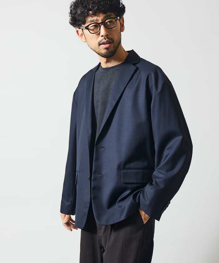 Sleeve-Contrast Tailored Jacket / Relaxed Fit
