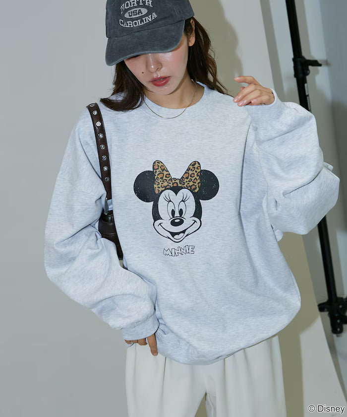 Custom MINNIE MOUSE GRAPHIC SWEAT - Light Gray