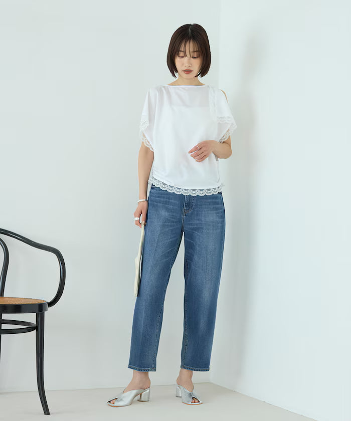 Handkerchief Sleeve Shirring Blouse
