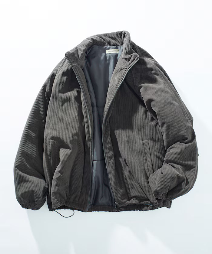 Relaxed Fit Corduroy Mid Padding Stand Blouson [Limited Edition] - Charcoal Gray