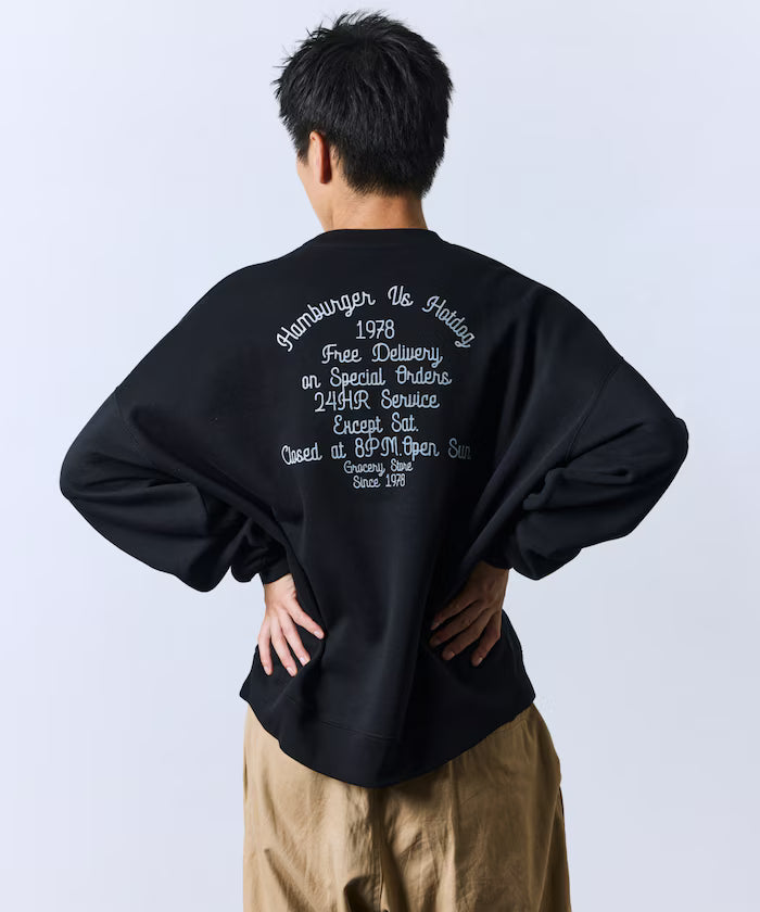 Big Silhouette Varsity Jacket Design Crew Neck Sweat / Back Print [Limited Edition]