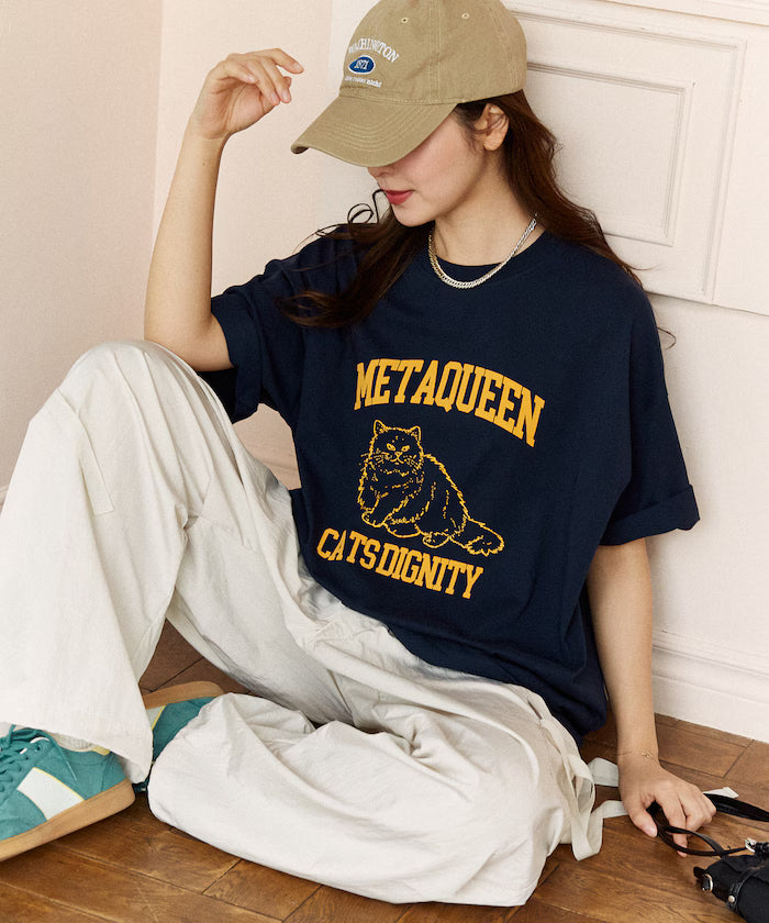 <Functional Material> METAQUEEN Cat Print T-Shirt Limited Edition