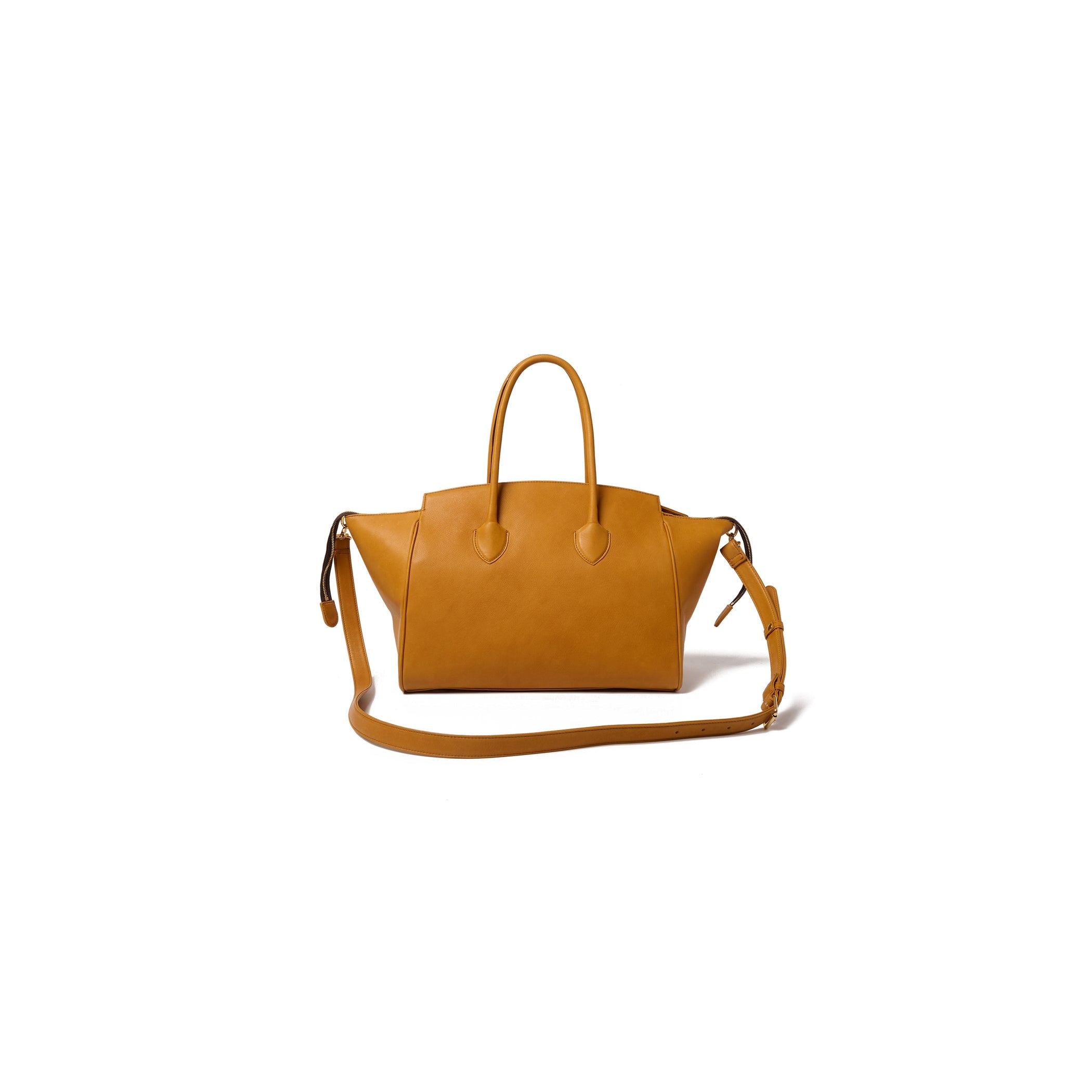 VOMITING EMOJI LEATHER BAG : CAMEL