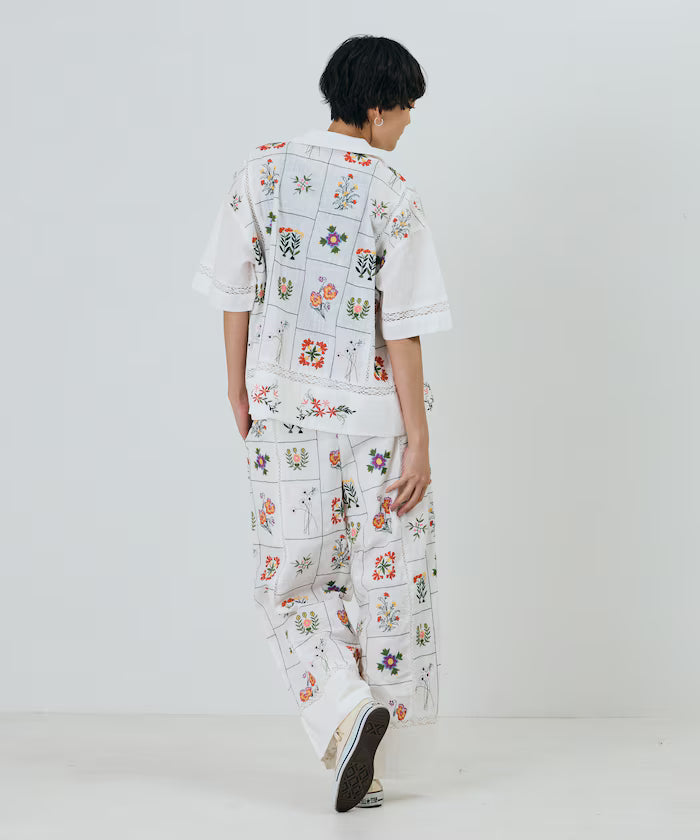 Patchwork Flower Embroidery Shirt