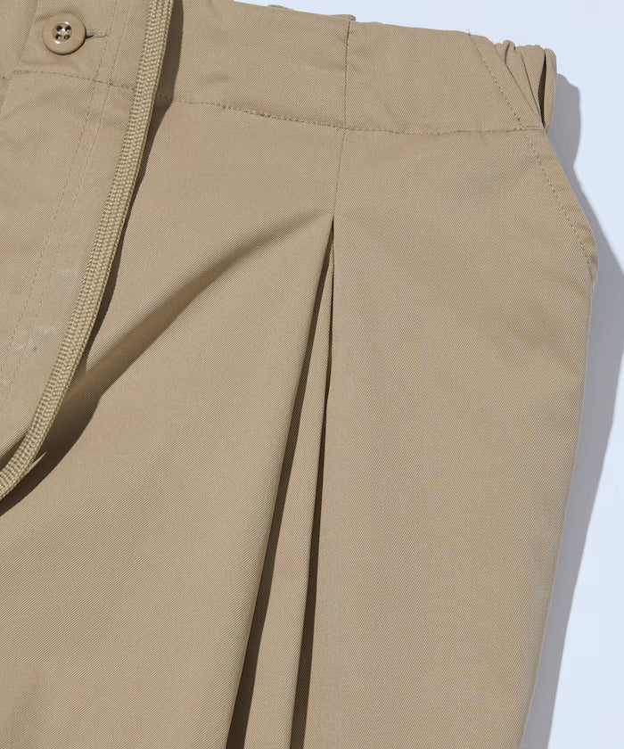 Wide Silhouette Double Tuck Poly Chino Slacks [Limited Edition]