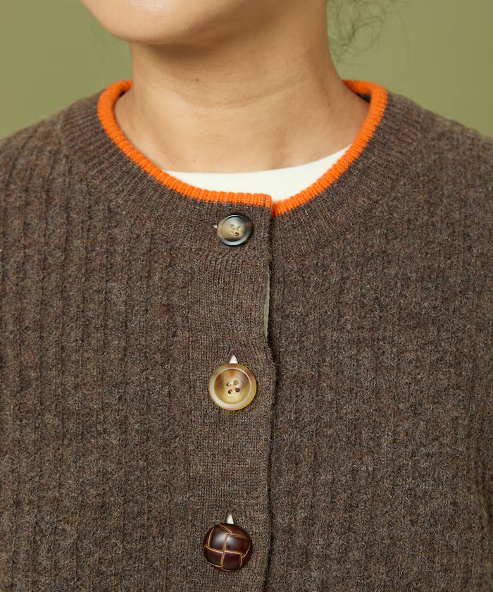 Short Length Color-block Knit Cardigan