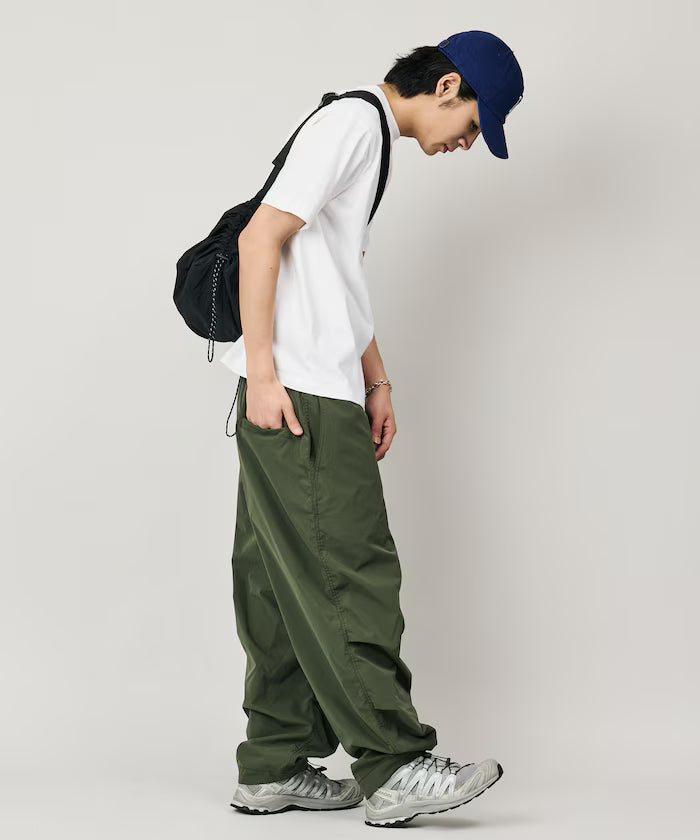 Quick Dry Fabric Wide Silhouette Poly Rip Cross Military Circus Pants/UV Cut/Quick Dry 【Limited Edition】