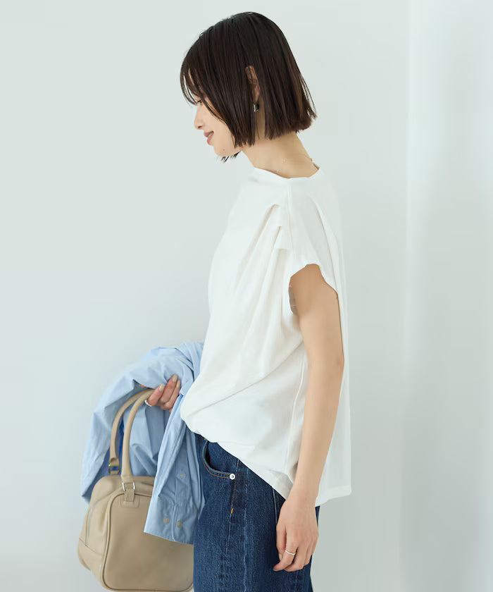 Organic Cotton Asymmetrical Draped Top