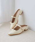 Double Ribbon Strap Mule - Off-White