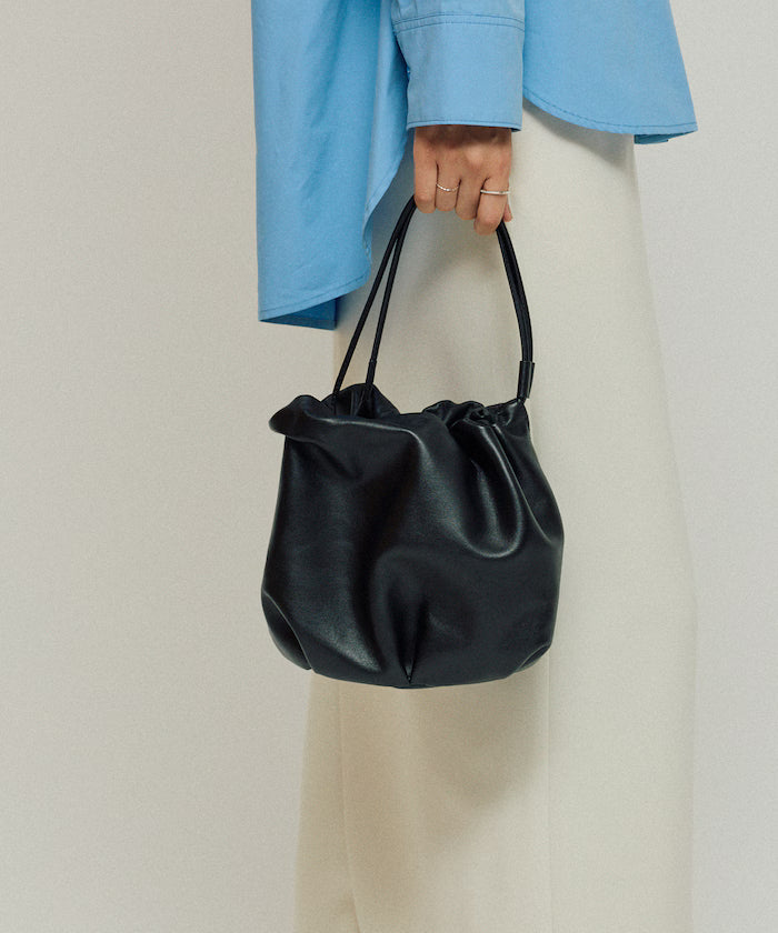 Leather 3WAY Kinchaku Bag / Cowhide / Water-resistant Leather
