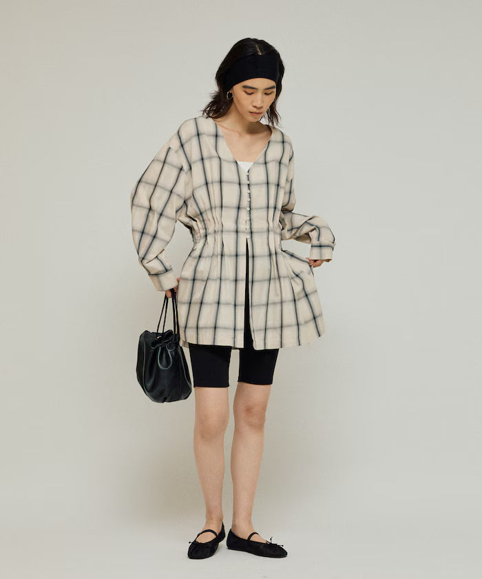 Ombre Check Tuck Shirt / Tunic