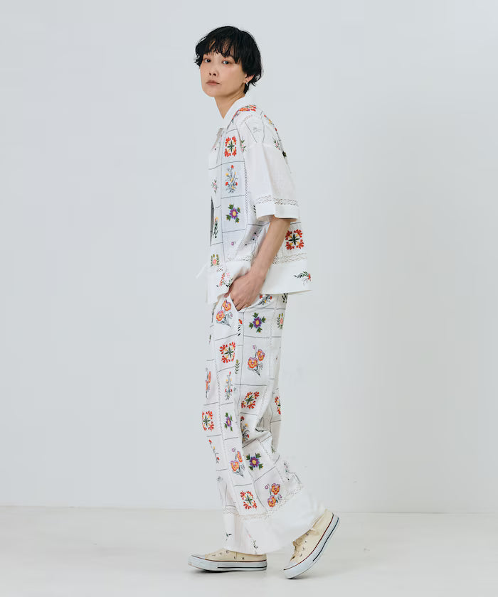 Patchwork Flower Embroidery Shirt