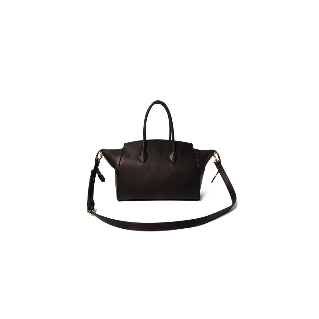 PLEADING EMOJI LEATHER BAG : BLACK