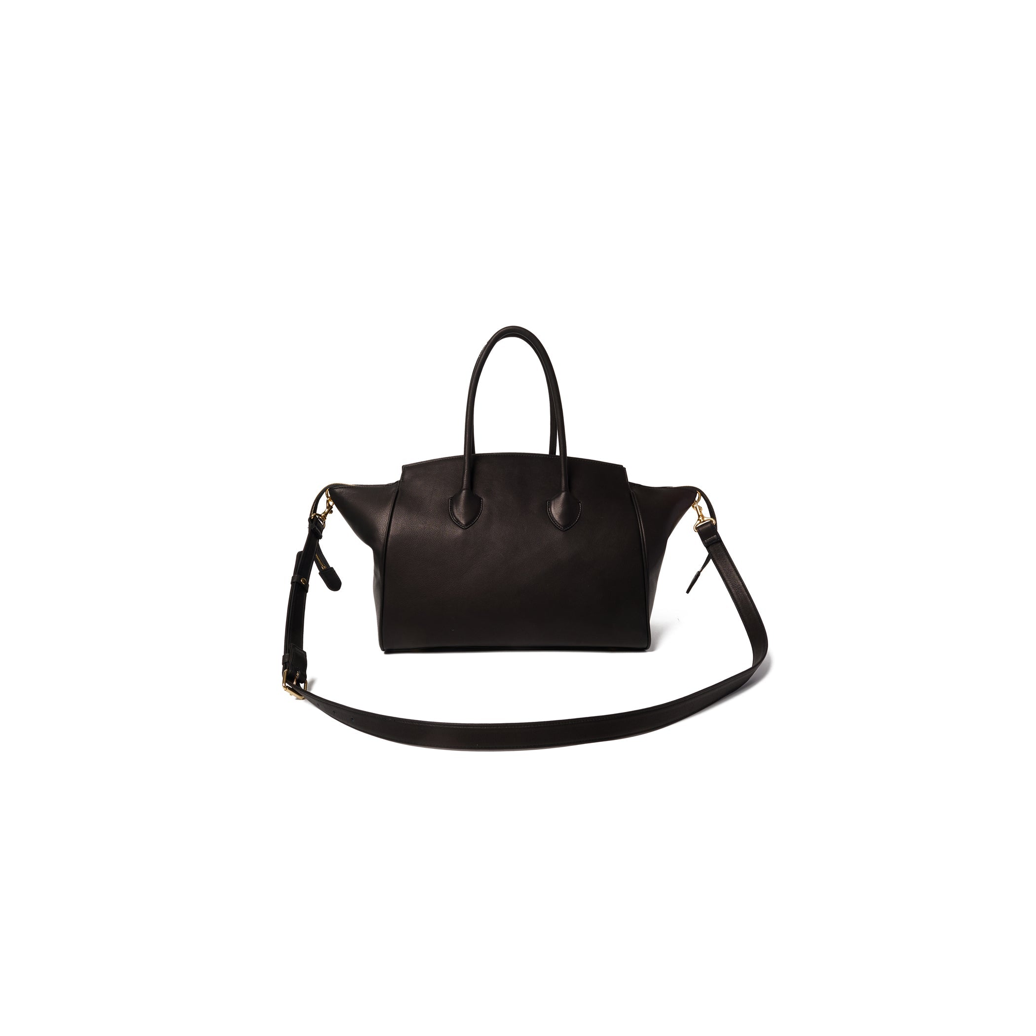 PLEADING EMOJI LEATHER BAG : BLACK