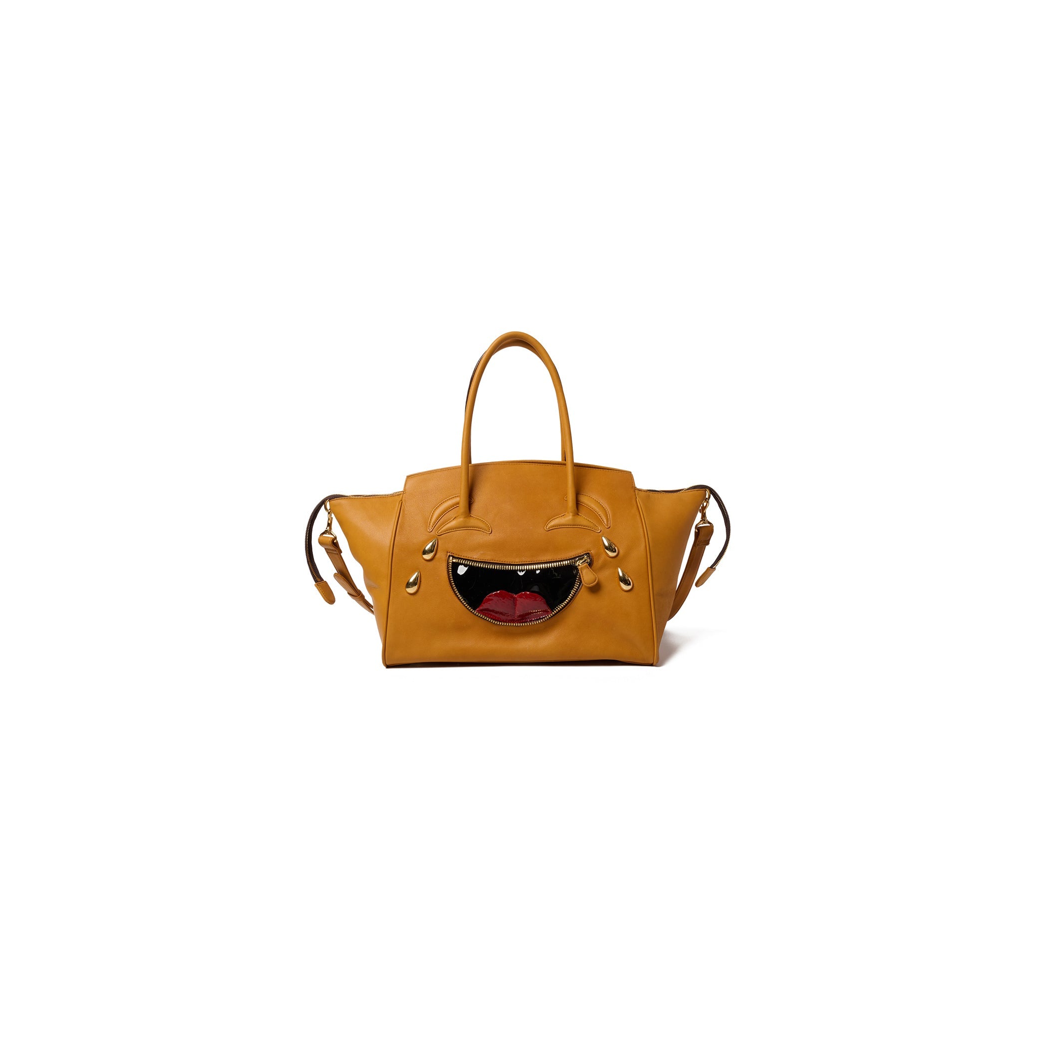 LAUGHING EMOJI LEATHER BAG : CAMEL - CAMEL