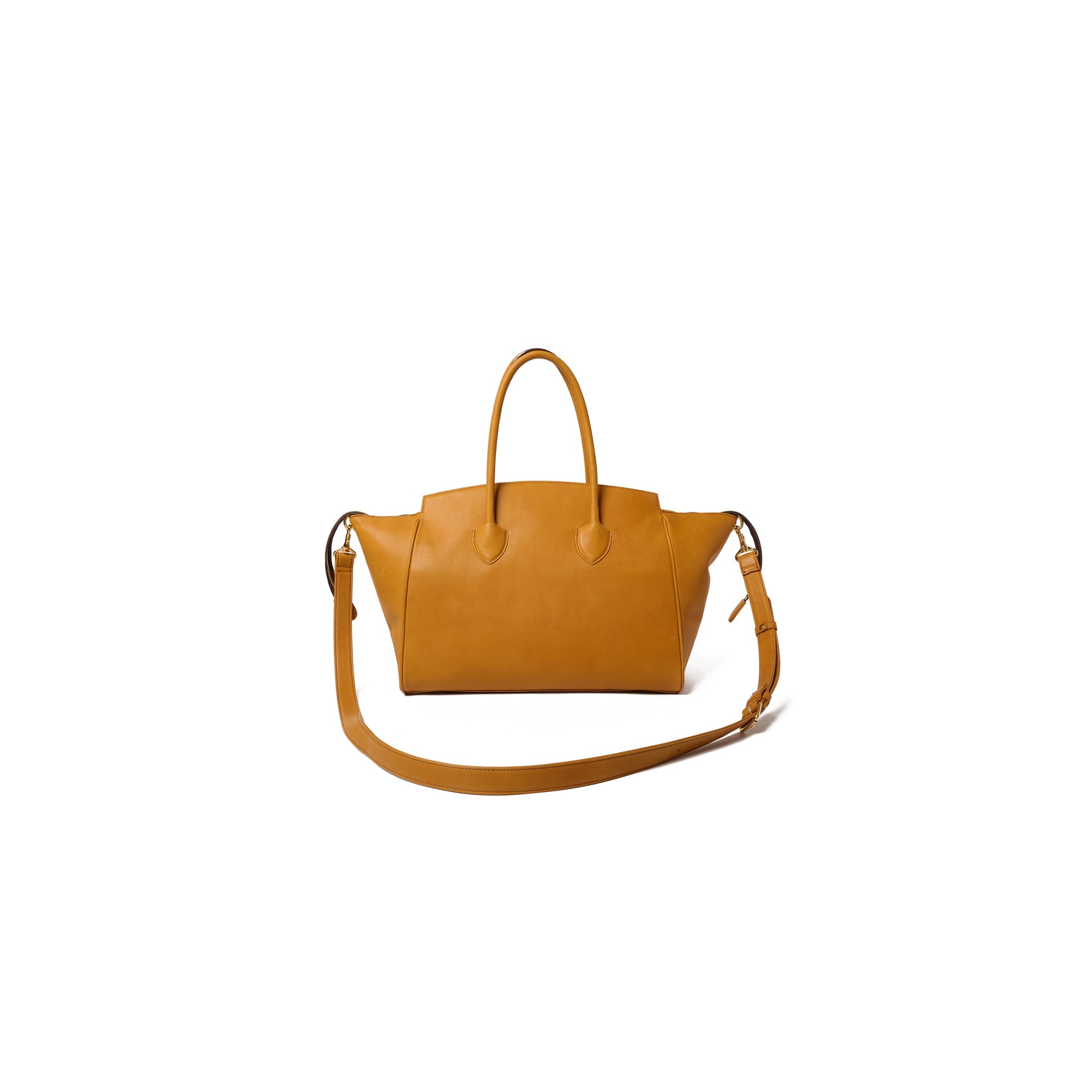 LAUGHING EMOJI LEATHER BAG : CAMEL