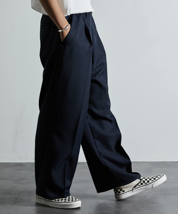 Wide Silhouette Staple Twill Easy Slacks/Wide Slacks [Limited Edition]