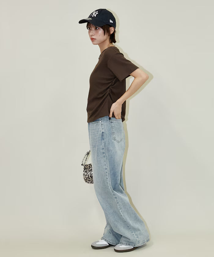 Light Waffle Waist Shirring T-Shirt Limited Edition