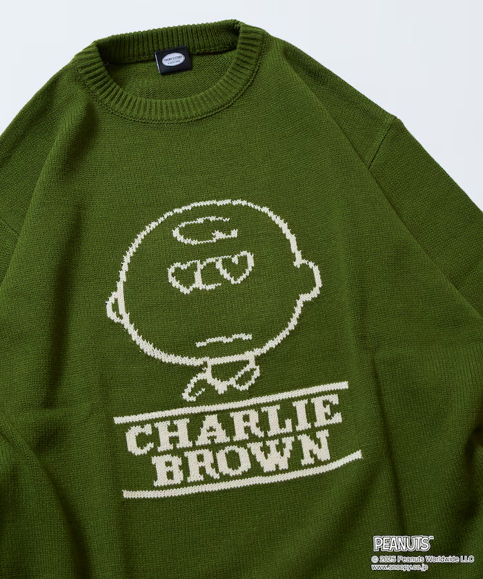 PEANUTS/Peanuts Exclusive Relaxed Fit Jacquard Crewneck Knit / Charlie Brown [Limited Edition]