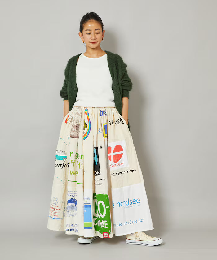 Vintage European Eco Bag Remake Skirt