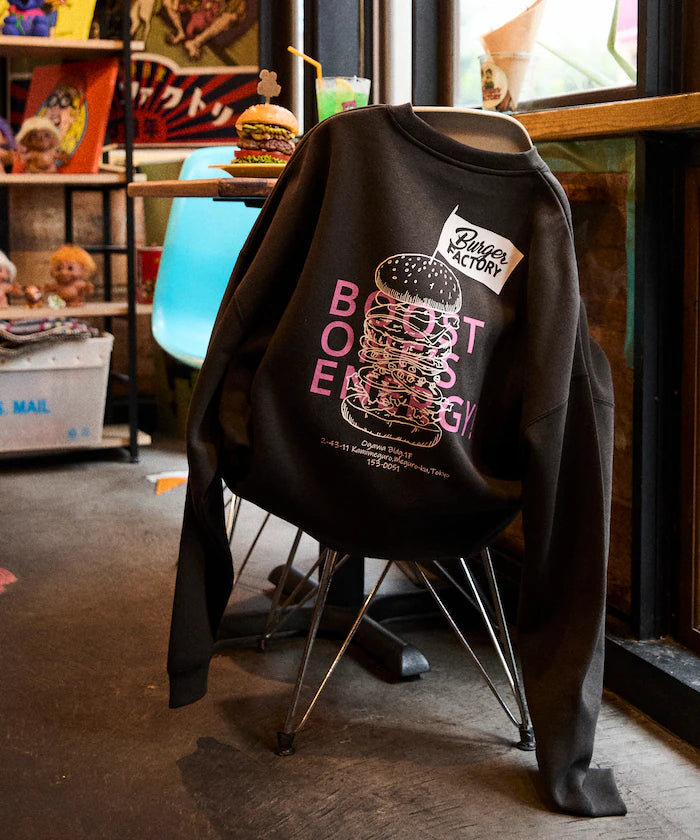 Burger Factory x FREAK'S STORE / Burger Factory Limited Edition Big Silhouette Back Print Crew Neck Sweatshirt [Limited Release]