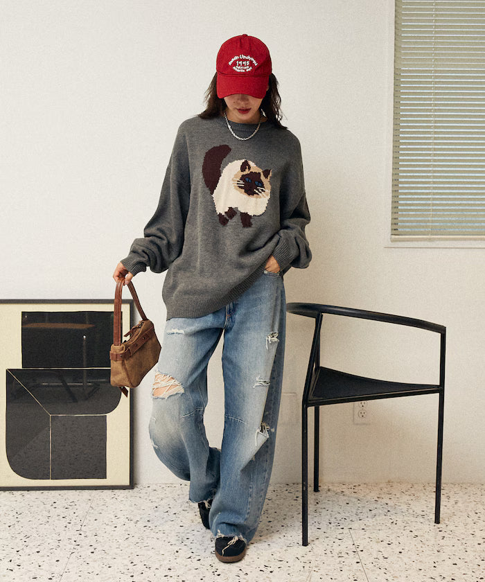 Various Cat Design Knit Limited Edition
