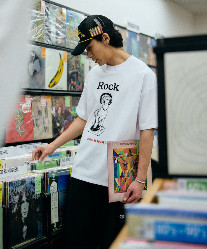Limited Edition diskunion×FREAK'S STORE Collaboration Shiba Inu Big Silhouette Print Crew Neck T-Shirt