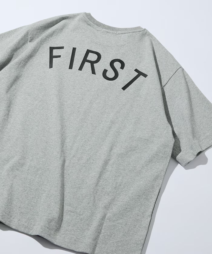 6 oz Front Logo Embroidered Crew Neck T-Shirt / Back Print T-Shirt PRINT ROUND FIRST