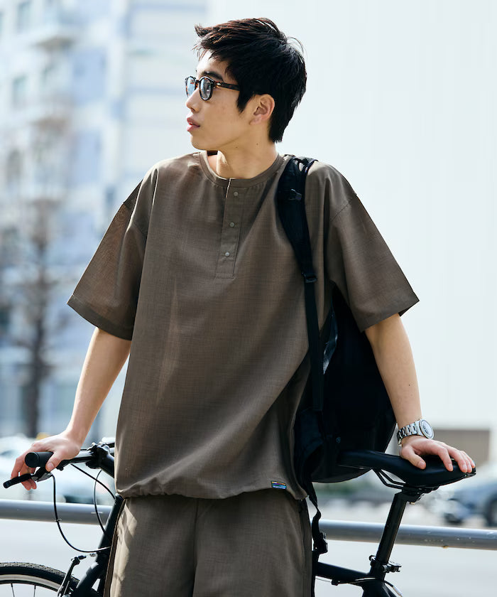 AiRide/Packable Setup/Henley Neck Pullover/Shorts/Packable/Quick-Drying/UVA Cut 【Limited Edition】