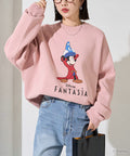 DISNEY / Disney / 'Fantasia' / Mickey Mouse / Relax Fit Printed Crewneck Sweatshirt 【Limited Edition】 - Pink